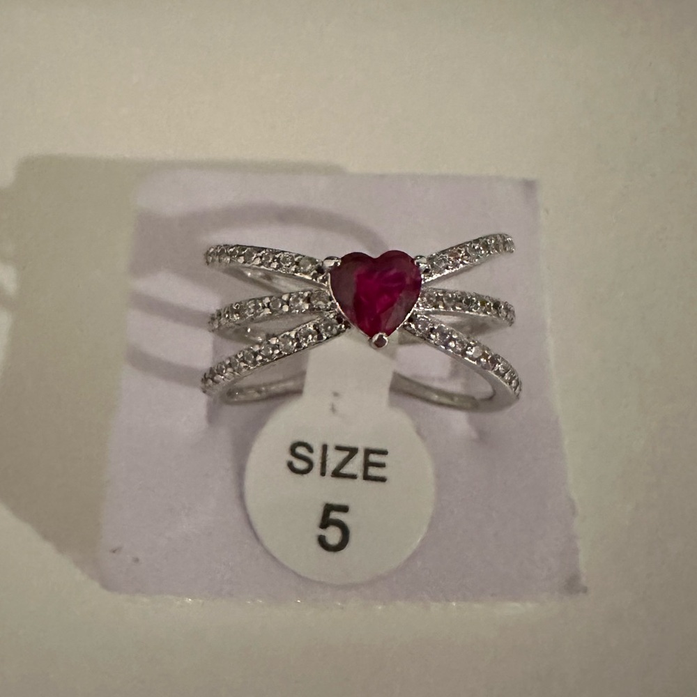 NWT Love Yourself Always Lab Created Ruby Ring - Size 5